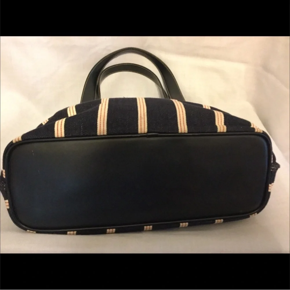 Andrew Jones New York Blue & Tan Denim Handbag